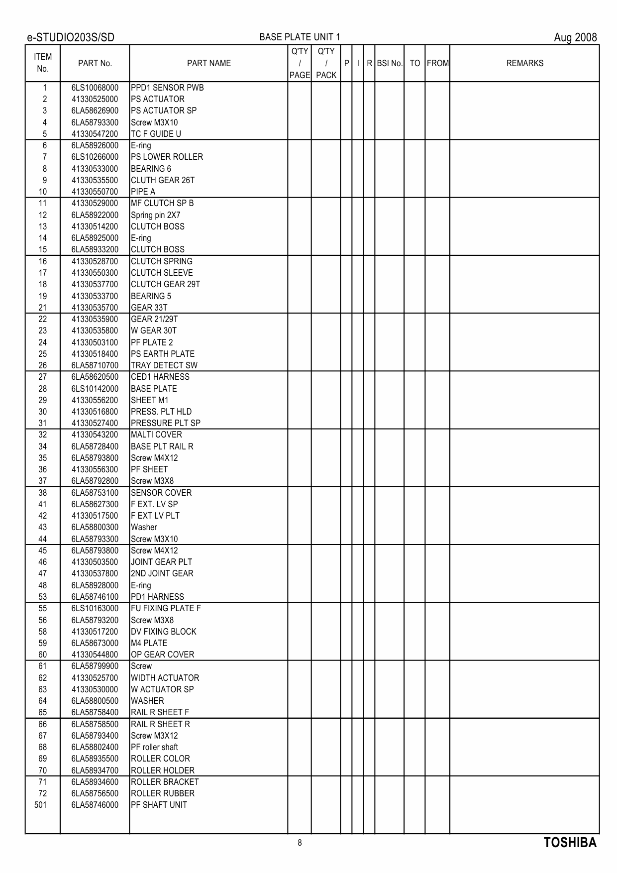 TOSHIBA e-STUDIO 203S 203SD Parts List Manual-3